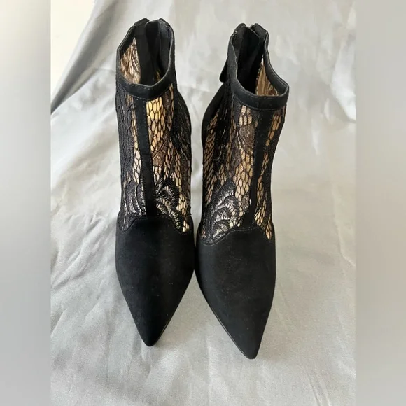 Mesh and lace ankle boots - Picture 4 of 10